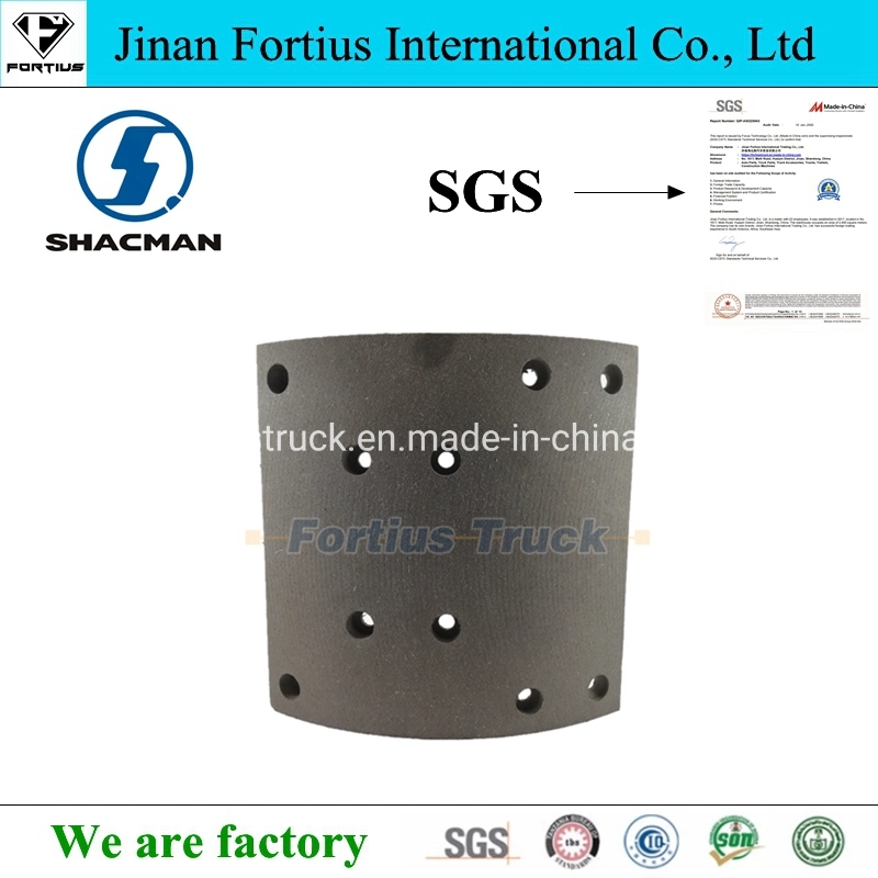 Weichai FAW Shacman/Sitrak/Beiben/North Benz/Shantui/Sdlg/Heli Sinotruck HOWO Truck Parts Brake Lining/Motorcycle/Auto Part/Trailer/Foton/Machinery/Spare Parts